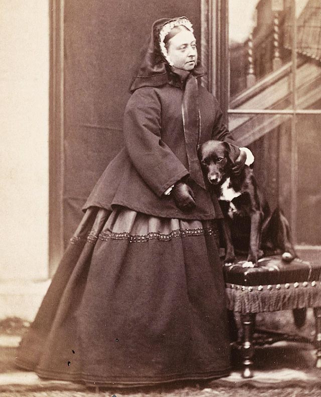 Queen Victoria with her dog "Sharp", the Border Collie, taken at Balmoral Castle