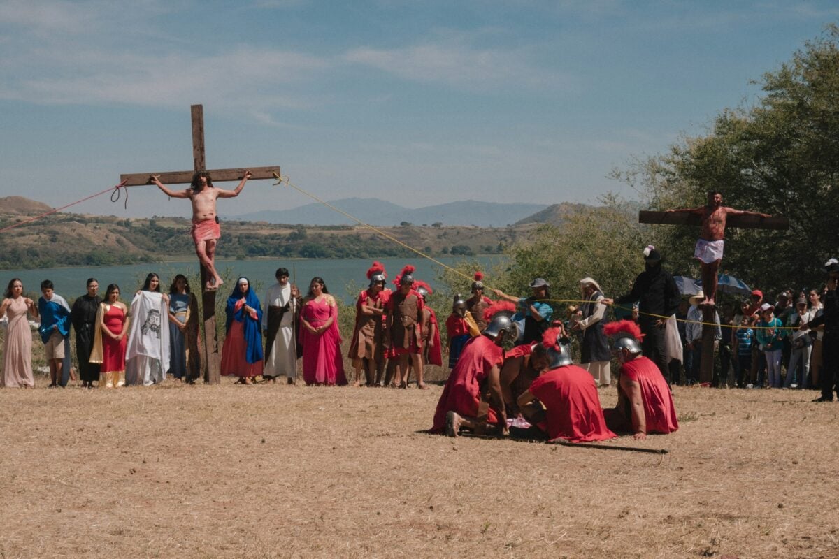 reenactment of a crucifixion
