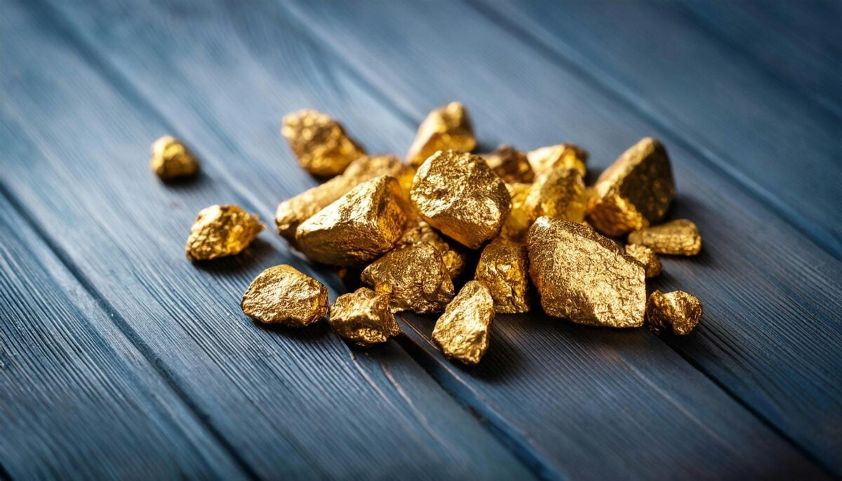 Close up lump of gold mine