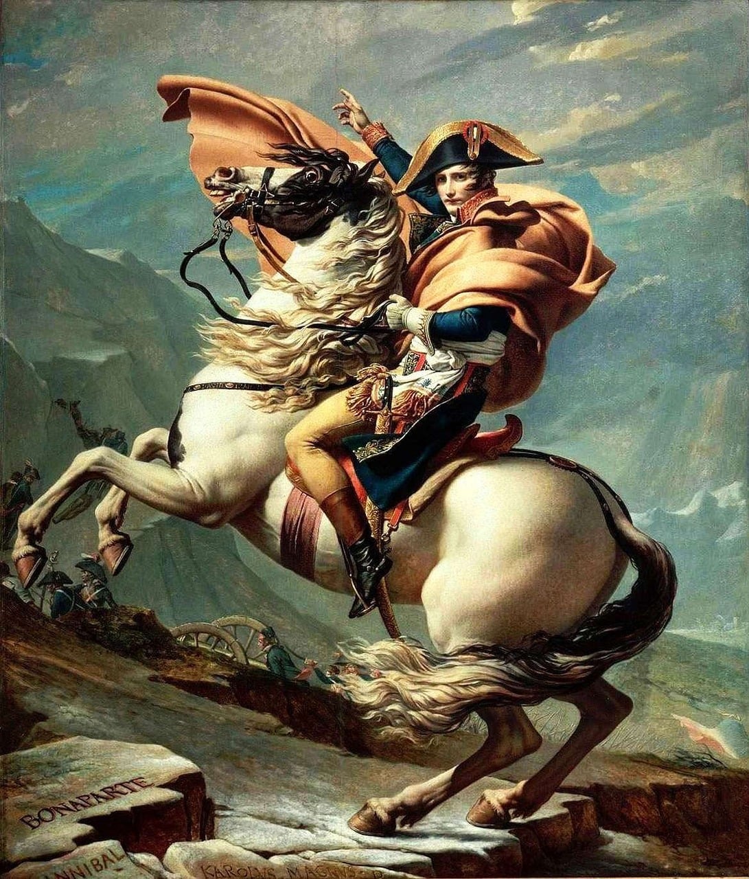 napoleon bonaparte, emperor, france, equestrian, horse, oil painting, attack, canvas, nature, artwork