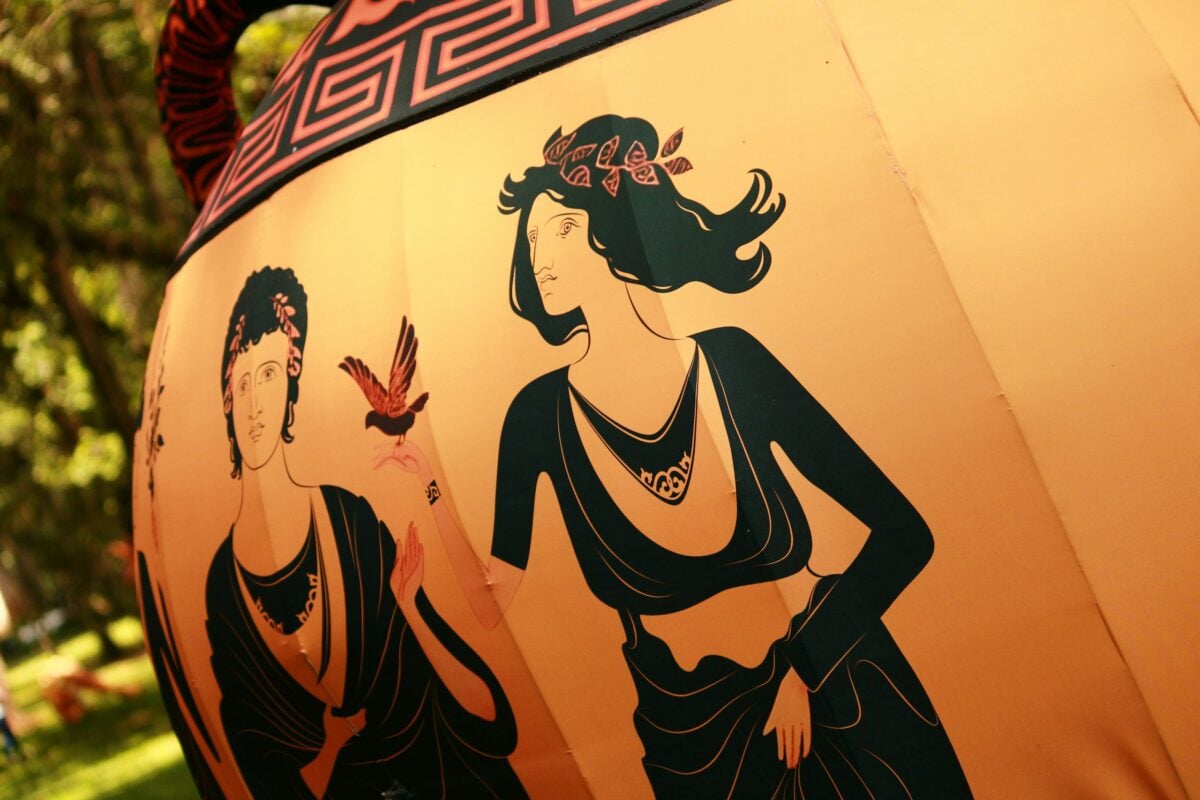Sculpture of a greek vases
